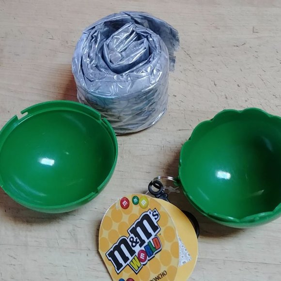 M&M Rain Poncho in Green Ball Keychain - Picture 4 of 6